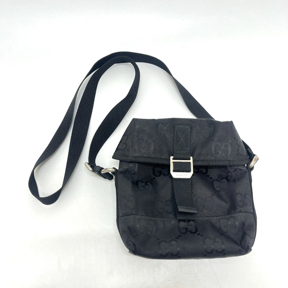 GUCCI Authentic Black Leather Messenger Shoulder Bag - Picture 16 of 16